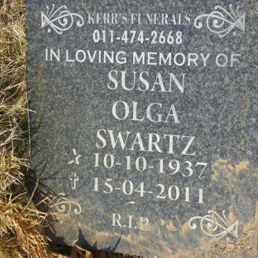 SWARTZ Susan Olga 1937-2011