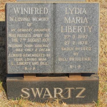 SWARTZ Lydia Maria Liberty 1897-1978 :: SWARTS Winifred -1971