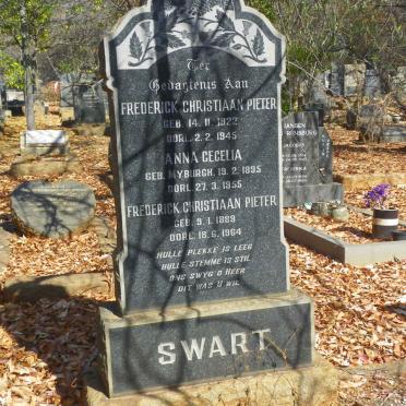 SWART Frederick Christiaan Pieter 1889-1964 &amp; Anna Cecelia MYBURGH 1895-1955 :: SWART Frederick Christiaan Pieter 1922-1945
