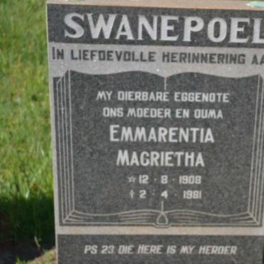 SWANEPOEL Emmarentia Magrietha 1908-1981
