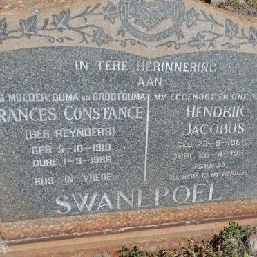 SWANEPOEL Hendrik Jacobus 1906-1957 &amp; Frances Constance REYNDERS 1910-1996