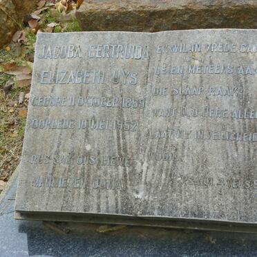 UYS Jacoba Gertruida Elizabeth 1869-1952