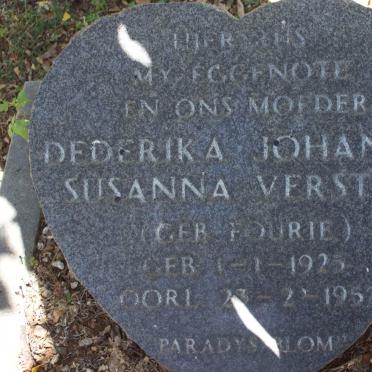 VERSTER Dederika Johanna Susanna nee FOURIE 1925-1957