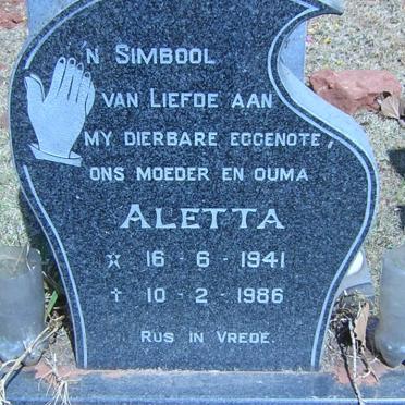 VERMAAK Aletta 1941-1986