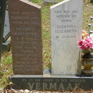 VERMAAK Jacobus Johannes 1926-1992 &amp; Susanna Elizabeth 1935-