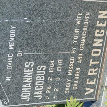 VERTONGEN Johannes Jacobus 1904-1978