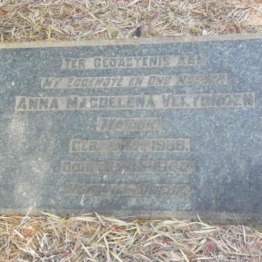 VERTONGEN Anna Magdelena nee MAILER 1909-1944