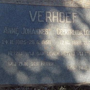 VERHOEF Anne Johannes 1885-1956 &amp; Geertruida Louiza 1889-1965