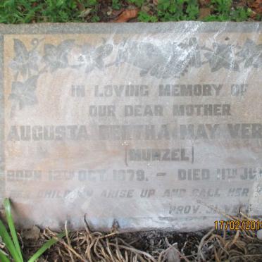 VERCUEIL Augusta Bertha May nee MUNZEL 1879-1953