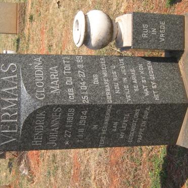VERMAAS Hendrik Johannes 1909-1964 &amp; Gloudina Maria DU TOIT 1904-1989