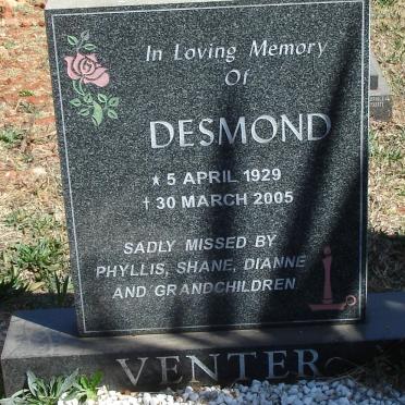 VENTER Desmond 1929-2005