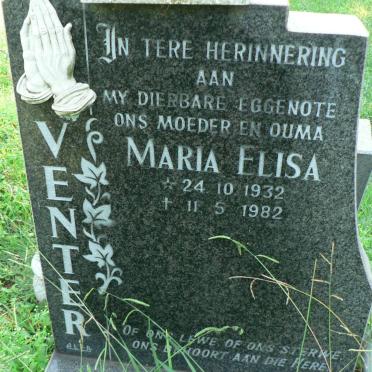 VENTER Maria Elisa 1932-1982