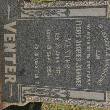 VENTER Floris Andries Johannes 1917-1954