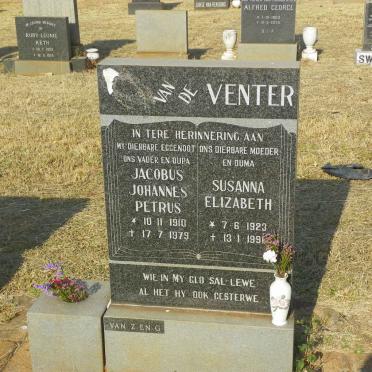 VENTER Jacobus Johannes Petrus, van de 1910-1979 &amp; Susanna Elizabeth 1923-1991