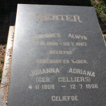 VENTER Johannes Alwyn 1906-1967 &amp; Johanna Adriana CELLIERS 1908-1996