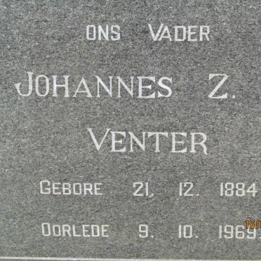 VENTER Johannes Z.J. 1884-1969
