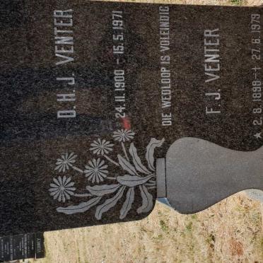 VENTER D.H.J. 1900-1971 &amp; F.J. 1899-1979