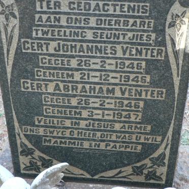 VENTER Gert Johannes 1946-1946 :: VENTER Gert Abraham 1946-1947