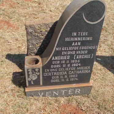 VENTER Andries 1895-1964 &amp; Gertruida Catharina 1903-1974