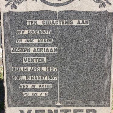 VENTER Joseph Adriaan 1897-1957