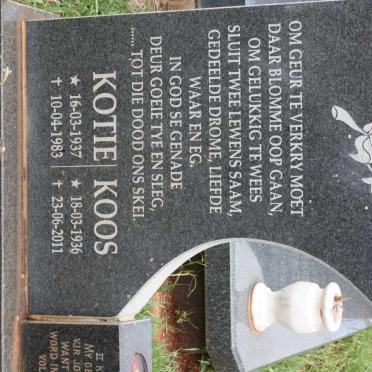VENTER Koos 1936-2011 &amp; Kotie 1937-1983