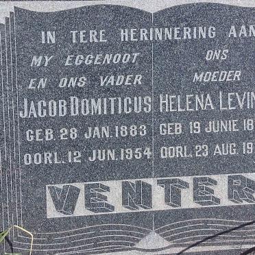 VENTER Jacob Domiticus 1883-1954 &amp; Helena Levina 1887-1973