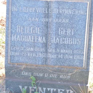 VENTER Gert Jacobus 1893-1968 &amp; Heiltje Magdalena 1896-1968