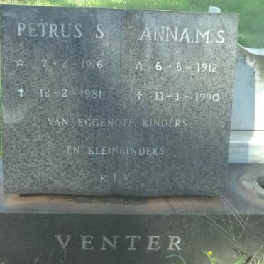 VENTER Petrus S. 1916-1981 &amp; Anna M.S. 1912-1990