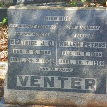 VENTER Willem Petrus 1885-1968 &amp; Beatrice J.G. 1888-1960
