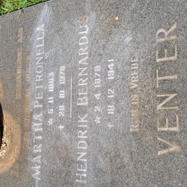 VENTER Hendrik Bernardus 1878-1941 &amp; Martha Petronella 1883-1976