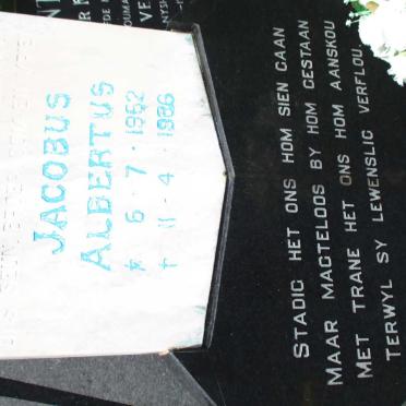 VENTER Jacobus Albertus 1962-1986
