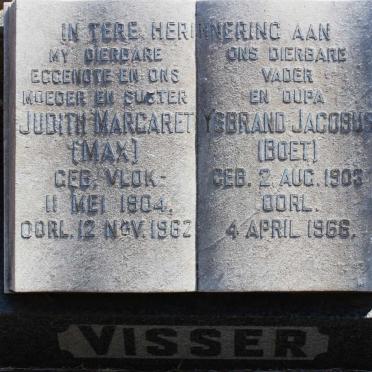 VISSER Ysbrand Jacobus 1903-1966 &amp; Judith Margaret VLOK 1904-1962