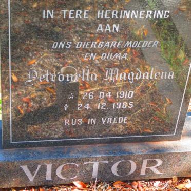 VICTOR Petronella Magdalena 1910-1985