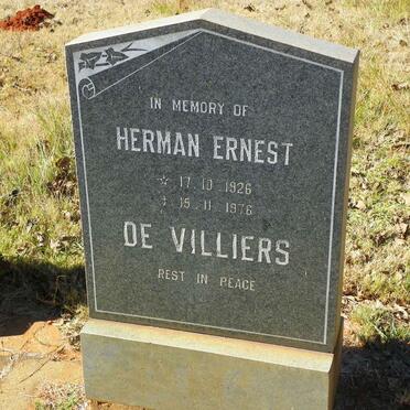 VILLIERS Herman Ernest, de 1926-1976