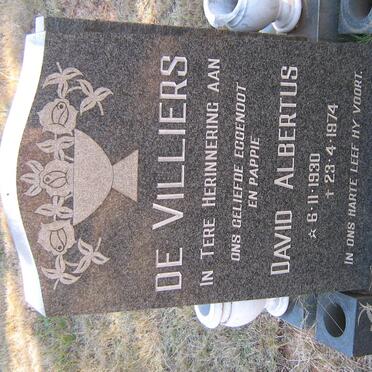 VILLIERS David Albertus, de 1930-1974