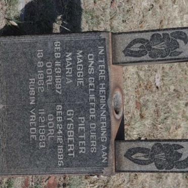 VILLIERS Pieter Gysbert, de 1895-1963 &amp; Maggie Maria 1897-1962
