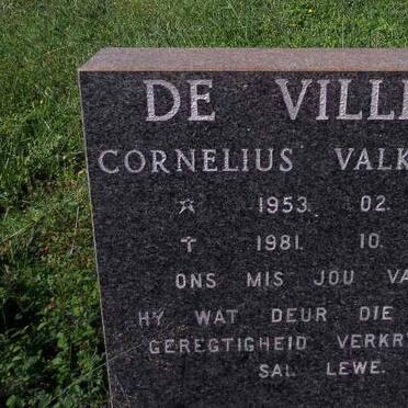 VILLIERS Cornelius Valkenberg, de 1953-1981