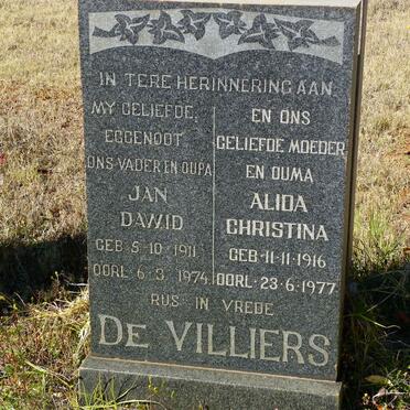 VILLIERS Jan Dawid, de 1911-1974 &amp; Alida Christina 1916-1977