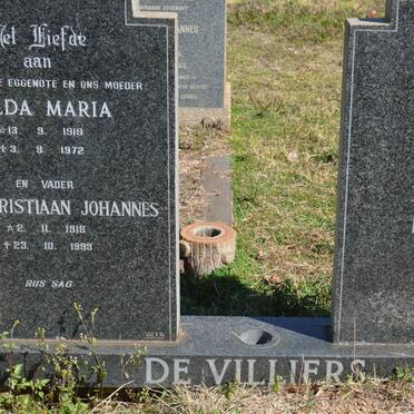 VILLIERS Jacobus, de 1897-1955 &amp; Evelyn Henrietta 1899-1986