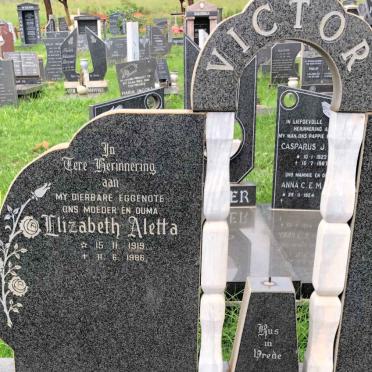 VICTOR Elizabeth Aletta 1919-1986