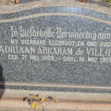 VILLIERS Adriaan Abraham, de 1909-1956