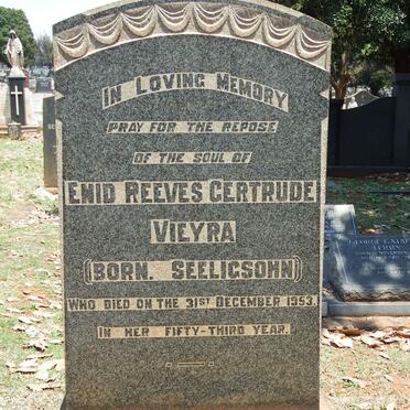 VIEYRA Enid Reeves Gertrude nee SEELIGSOHN -1953