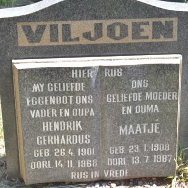 VILJOEN Hendrik Gerhardus 1901-1968 &amp; Maatje 1908-1987