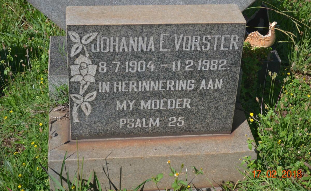 VORSTER Johanna E. 1904-1982