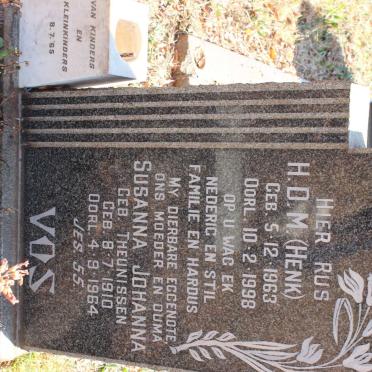 VOS Susanna Johanna nee THEUNISSEN 1910-1964 :: VOS H.D.M. 1963-1998
