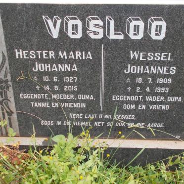 VOSLOO Wessel Johannes 1909-1993 &amp; Hester Maria Johanna 1927-2015