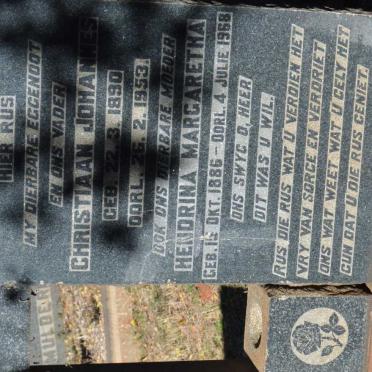 VORSTER Christiaan Johannes 1890-1953 &amp; Hendrina Margaretha 1886-1968