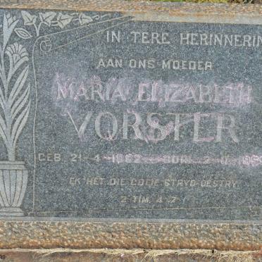 VORSTER Maria Elizabeth 1882-1955