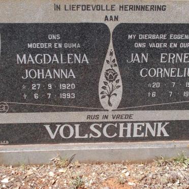 VOLSCHENK Jan Ernest Cornelius 1918-1980 &amp; Magdalena Johanna 1920-1993