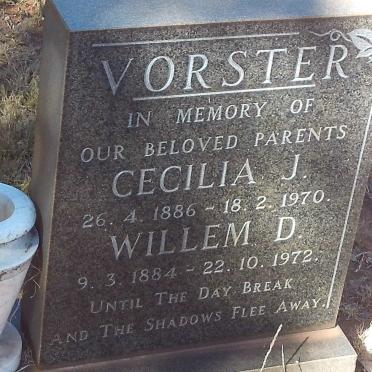 VORSTER Willem D. 1884-1972 &amp; Cecilia J. 1886-1970